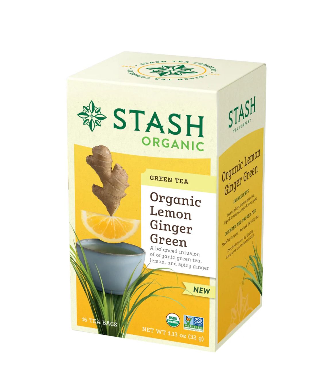 Organic Lemon Ginger Green-Stash Organic